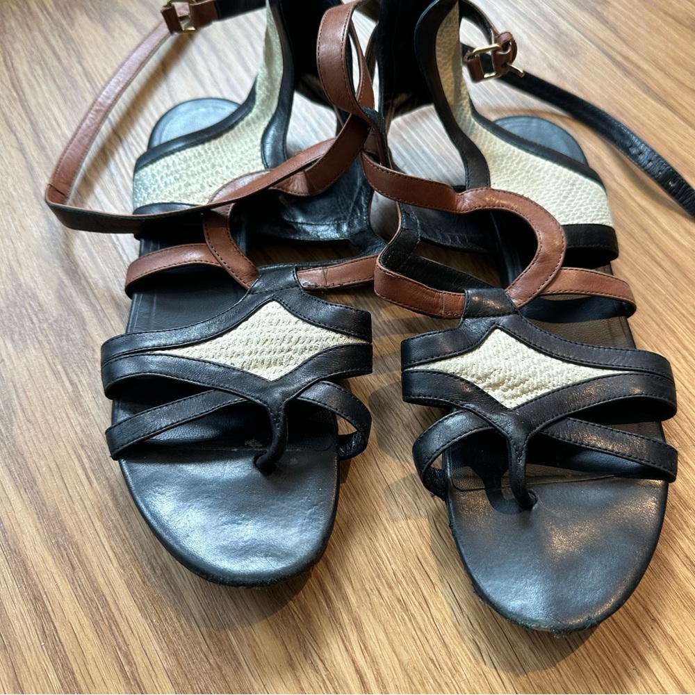 Balenciaga Black, White and Brown Sandals - Picture 2 of 7